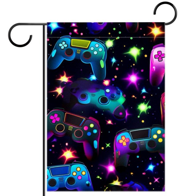 Dazzling Gamepad Garden Flag 28x40 Inch Double Sided Outdoor Yard