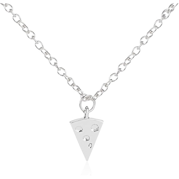 Dazzling Geometric Triangle Cheese Friendship Necklace – Chic Unisex Jewelry Gift for Every Cheese Lover