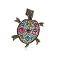 thumbnail image 1 of Dazzling Giant Colorful Crystal Rhinestone Sea Turtle Adjustable Statement Ring, 1 of 5