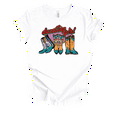 thumbnail image 1 of Dazzling Girl Boots Colorfully Cute Western Trio Shoes Short Sleeve Ladies Graphic T-Shirt-White-medium, 1 of 1