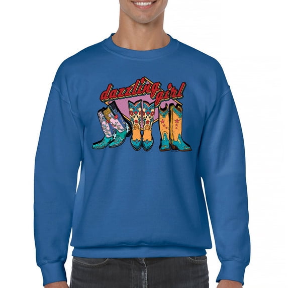 Dazzling Girl Sweatshirt Blessed and Lucky Cowgirl Cute South Vintage Retro American Heritage Tradition Crewneck