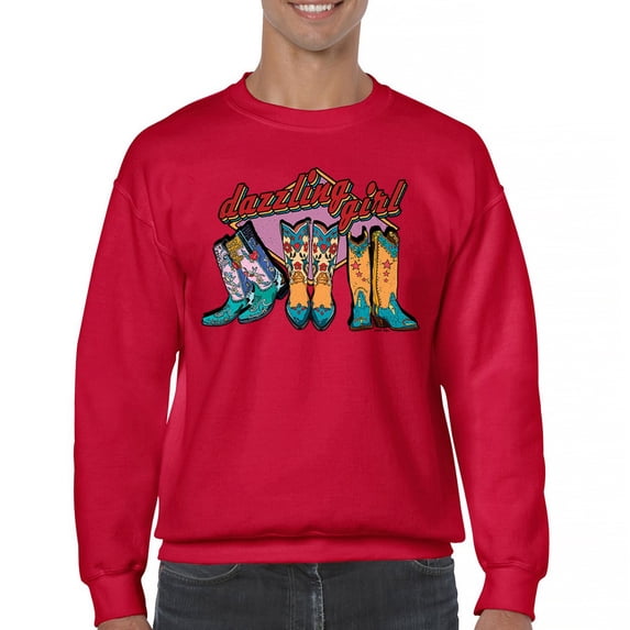 Dazzling Girl Sweatshirt Blessed and Lucky Cowgirl Cute South Vintage Retro American Heritage Tradition Crewneck