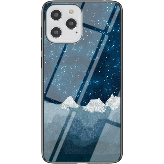 Dazzling Glass Starry Sky Pattern Phone Case for iPhone 14 13 12 11 Pro Max Plus, Light and Thin Full Protective Shell, Unique Colored Back Cover(Blue,14 Pro Max)