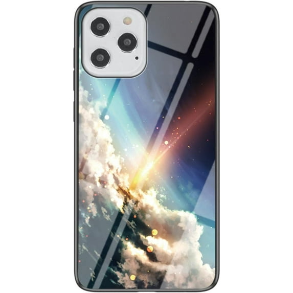 Dazzling Glass Starry Sky Pattern Phone Case for iPhone 14 13 12 11 Pro Max Plus, Light and Thin Full Protective Shell, Unique Colored Back Cover(Yellow,11 Pro Max)