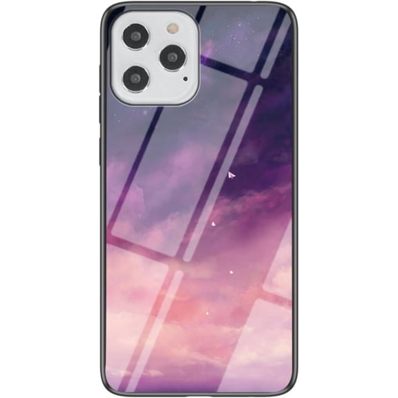 Dazzling Glass Starry Sky Pattern Phone Case for iPhone X XS XR SE 8 7 6 6S Max Plus, Light and Thin Full Protective Shell, Unique Colored Back Cover(Purple,XS Max)