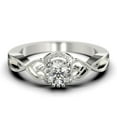 thumbnail image 1 of Dazzling Half Halo 1.25 Carat Round Cut Diamond Moissanite Engagement Ring Wedding Ring in 10k Solid White Gold, Gift For Her, Promise Ring, Anniversary Ring, 1 of 3