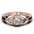thumbnail image 1 of Dazzling Half Halo 1.25 Carat Round Cut Diamond Moissanite Engagement Ring Wedding Ring in 10k Solid Rose Gold, Gift For Her, Promise Ring, Anniversary Ring, 1 of 3