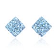 thumbnail image 1 of Dazzling Light Blue Square Shaped Cubic Zirconia Encrusted Stud Earrings, 1 of 5