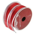 thumbnail image 1 of Northlight Red and Silver Striped Christmas Wired Craft Ribbon 2.5" x 10 Yards, 1 of 3