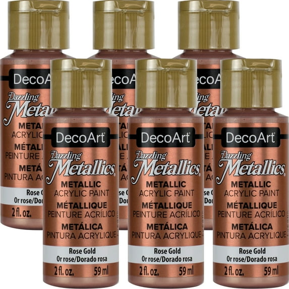 Dazzling Metallics Acrylic Paint 2oz-Rose Gold-Multipack Of 6