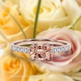thumbnail image 1 of Dazzling Minimal Art Deco 1.50 Carat Oval Cut Morganite And Diamond Moissanite Unique Engagement Ring, Wedding Ring in 925 Sterling Silver With 18k Rose Gold Plating Gift For Woman, Promise Ring, 1 of 3