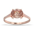 thumbnail image 1 of Dazzling Minimal Art Deco 1.50 Carat Oval Cut Morganite And Diamond Moissanite Unique Engagement Ring, Wedding Ring in 925 Sterling Silver With 18k Rose Gold Plating Gift For Woman, Promise Ring, 1 of 3