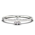 thumbnail image 1 of Dazzling Minimalist 0.55 Carat Classic Round Cut Diamond Moissanite Affordable Engagement Ring, Wedding Ring in 925 Sterling Silver With 18k White Gold Plating, Gift For Her, Minimal Gift, 1 of 3