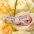 thumbnail image 1 of Dazzling Minimalist 1.00 Catar Round Cut Morganite And Diamond Moissanite Engagement Ring, Wedding Ring in 10k Solid Rose Gold, Gift For Her, Silver, Halo Bridal Ring, 1 of 3