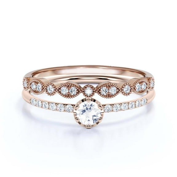 Dazzling Minimalist 1.05 Carat Classic Round Cut Diamond Moissanite Affordable Engagement Ring, Wedding Ring in 925 Sterling Silver With 18k Rose Gold Plating, Gift For Her, Bridal Set, Matching Band