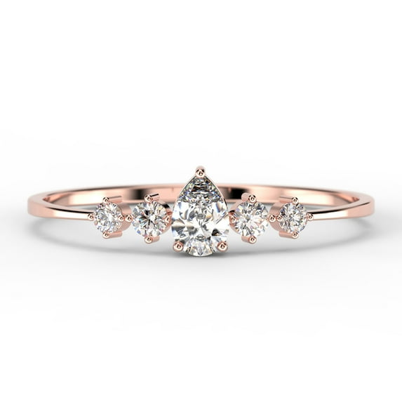 Dazzling Minimalist 1.05 Carat Pear Cut Diamond Moissanite Classic Engagement Ring, Affordable Wedding Ring in 10k Solid Rose Gold, Gift For Her Gift For Woman, Promise Ring, Anniversary Ring