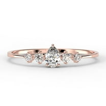 Dazzling Minimalist 1.05 Carat Pear Cut Diamond Moissanite Classic Engagement Ring, Affordable Wedding Ring in 925 Sterling Silver With 18k Rose Gold Plating Gift For Her, Anniversary Ring
