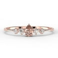 thumbnail image 1 of Dazzling Minimalist 1.05 Carat Pear Cut Morganite And Diamond Moissanite Classic Engagement Ring, Affordable Wedding Ring in 10k Solid Rose Gold, Gift For Her , Promise Ring, Anniversary Ring, 1 of 3
