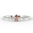 thumbnail image 1 of Dazzling Minimalist 1.05 Carat Pear Cut Morganite And Diamond Moissanite Classic Engagement Ring, Affordable Wedding Ring in 925 Sterling Silver With 18k White Gold Plating, Anniversary Ring, 1 of 3