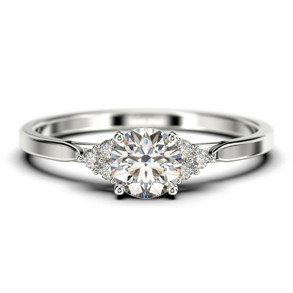 Dazzling Minimalist 1.25 Carat Round Cut, Affordable Diamond Moissanite Engagement Ring, Moissanite Wedding Gift in 10k Solid White Gold, Gift For Her Gift For Wife, Promise Ring, Anniversary Ring
