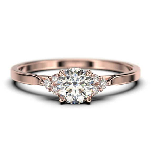 Dazzling Minimalist 1.25 Carat Round Cut, Affordable Diamond Moissanite Engagement Ring, Wedding Ring in 925 Sterling Silver With 18k Rose Gold Plating Gift For Her, Promise Ring, Anniversary Ring