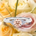 thumbnail image 1 of Dazzling Minimalist 1.25 Carat Round Cut, Affordable Morganite And Diamond Moissanite Engagement Ring, Moissanite Wedding Gift In 10K Solid White Gold, Gift For Her Gift For Wife, Promise Ring, 1 of 3