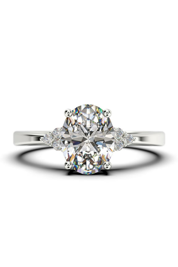 Dazzling Minimalist 1.50 Carat Oval Cut Diamond Moissanite Engagement Ring, Classic Wedding Ring in 10k Solid White Gold, Gift For Loveria, Gift For Her Promise Ring, Anniversary Gift Idea