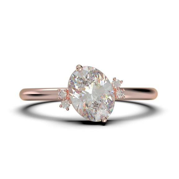 Dazzling Minimalist 1.50 Carat Oval Cut Diamond Moissanite Engagement Ring, Wedding Ring in 10k Solid Rose Gold, Gift For Her, Promise Ring, Anniversary Gift