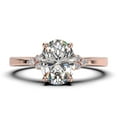 thumbnail image 1 of Dazzling Minimalist 1.50 Carat Oval Cut Diamond Moissanite Engagement Ring, Wedding Ring In 925 Sterling Silver With 18K Rose Gold Plating Gift For Loveria, Promise Ring Anniversary Gift Idea, 1 of 3