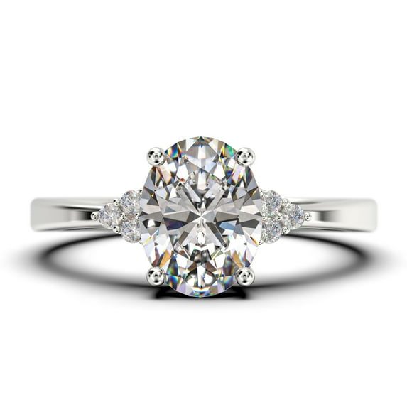 Dazzling Minimalist 1.50 Carat Oval Cut Diamond Moissanite Engagement Ring, Wedding Ring in 925 Sterling Silver With 18k White Gold Plating Gift For Loveria, Promise Ring, Anniversary Gift Idea