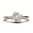 thumbnail image 1 of Dazzling Minimalist 1.50 Carat Oval Cut Diamond Moissanite Engagement Ring, Wedding Ring in 925 Sterling Silver With 18k Rose Gold Plating Gift For Her, Promise Ring Anniversary Gift, 1 of 3
