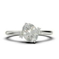 thumbnail image 1 of Dazzling Minimalist 1.50 Carat Oval Cut Diamond Moissanite Engagement Ring, Wedding Ring in 925 Sterling Silver With 18k White Gold Plating Gift For Her, Promise Ring Anniversary Gift, 1 of 3
