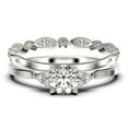 thumbnail image 1 of Dazzling Minimalist 1.75 Carat Round Cut, Affordable Diamond Moissanite Engagement Ring, Wedding Ring, One Matching Band in 10k Solid White Gold, Gift For Her, Promise Ring, 1 of 4