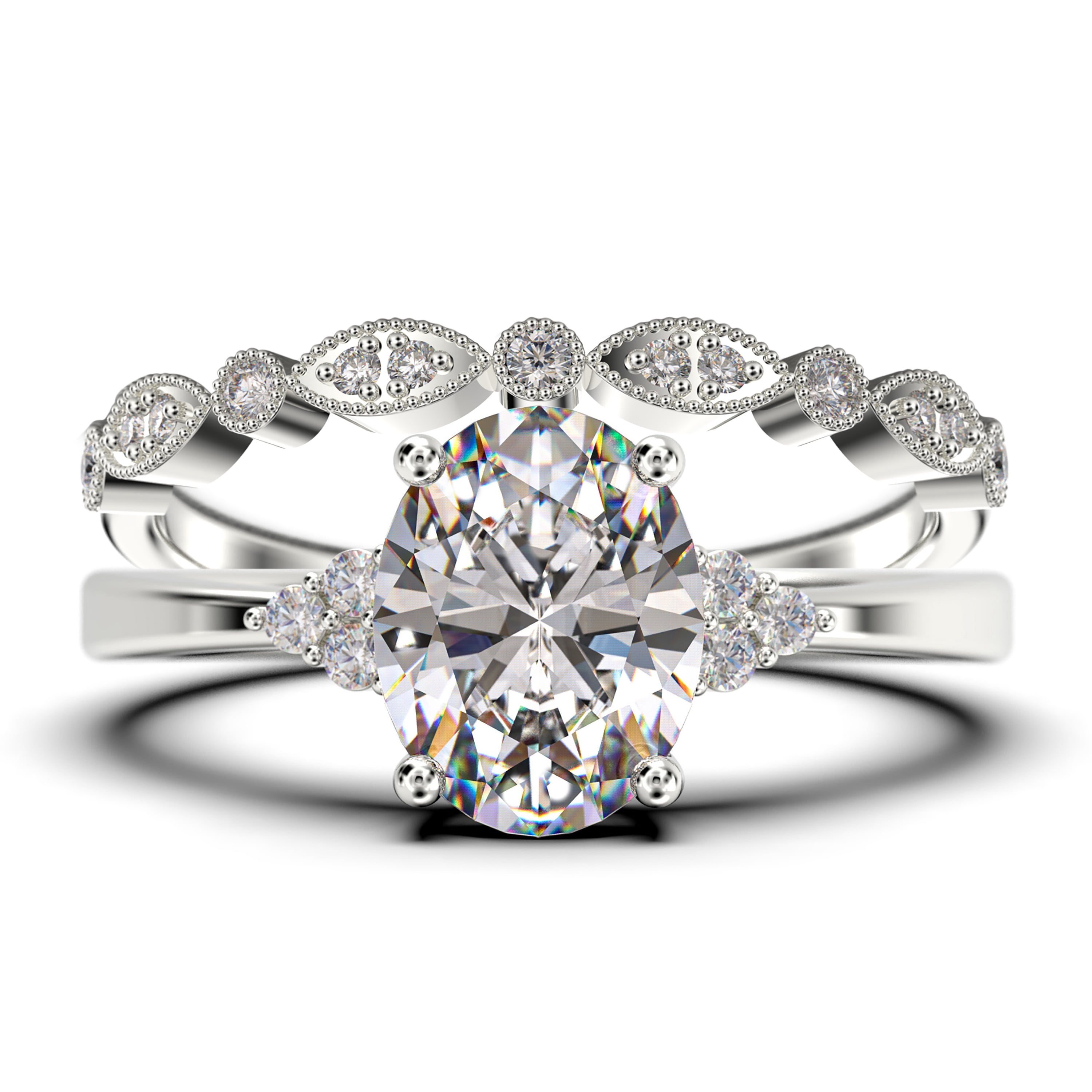 Dazzling Minimalist 2.00 Carat Oval Cut Diamond Moissanite Engagement ...