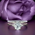 thumbnail image 1 of Dazzling Minimalist 2.00 Carat Oval Cut Diamond Moissanite Engagement Ring, Wedding Ring, One Matching Band in Silver With 18k White Gold Plating Gift For Loveria, Promise Ring, Anniversary Gift Idea, 1 of 3