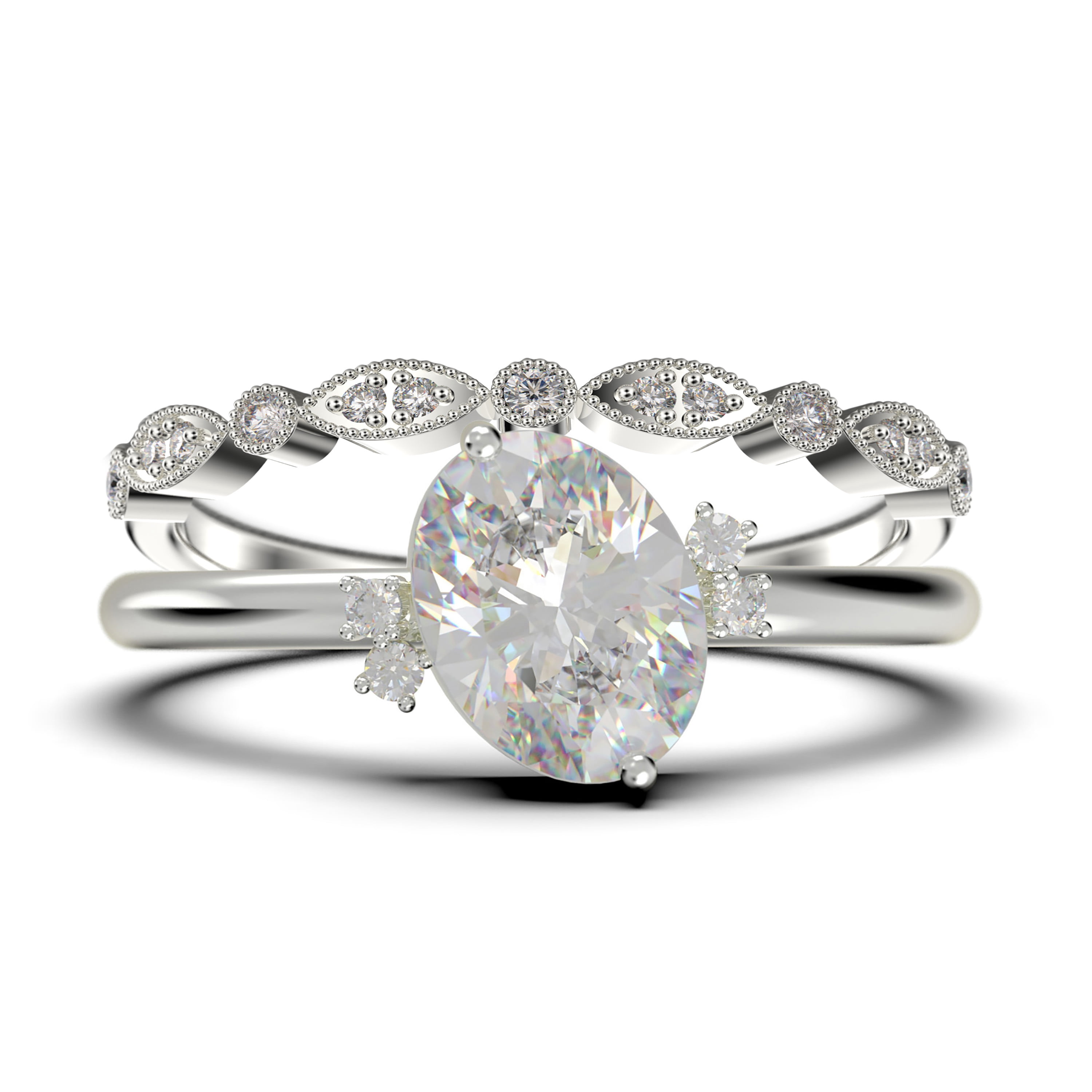 Gold Plated 925 Sterling Silver Moissanite Ring