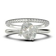 thumbnail image 1 of Dazzling Minimalist 2.00 Carat Oval Diamond Moissanite Engagement Ring, Wedding Ring, One Matching Band in 925 Sterling Silver With 18k White Gold Plating Gift For Her, Promise Ring, 1 of 4