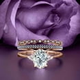 thumbnail image 1 of Dazzling Minimalist 2.50 Carat Oval Cut Diamond Moissanite Engagement Ring, Classic Wedding Ring, Two Matching Band In 10K Solid Rose Gold, Gift For Loveria, Promise Ring, Anniversary Gift Idea, 1 of 3