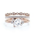 thumbnail image 1 of Dazzling Minimalist 2.50 Carat Oval Diamond Moissanite Engagement Ring, Wedding Ring, Two Matching Band in 925 Sterling Silver With 18k Rose Gold Plating Gift For Her, Promise Ring Anniversary Gift, 1 of 3