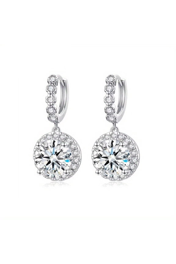 Dazzling Moissanite Dangle Earrings 925 Sterling Silver Timeless Vintage Style, 2 Carat*2 Dangle Gems for Women, Perfect for Daily Wear, Parties, Dates