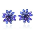 thumbnail image 1 of Dazzling Purple Chrysanthemum Floral Crystal Clip On Earrings, 1 of 5