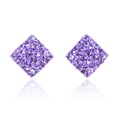 thumbnail image 1 of Dazzling Purple Square Shaped Cubic Zirconia Encrusted Stud Earrings, 1 of 5
