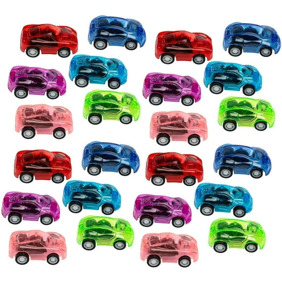 Dazzling Toys 2" Pull Back and Let Go Racer Cars - Pack of 24 Cars - Assorted Car Colors - Perfect Easter Egg Filler