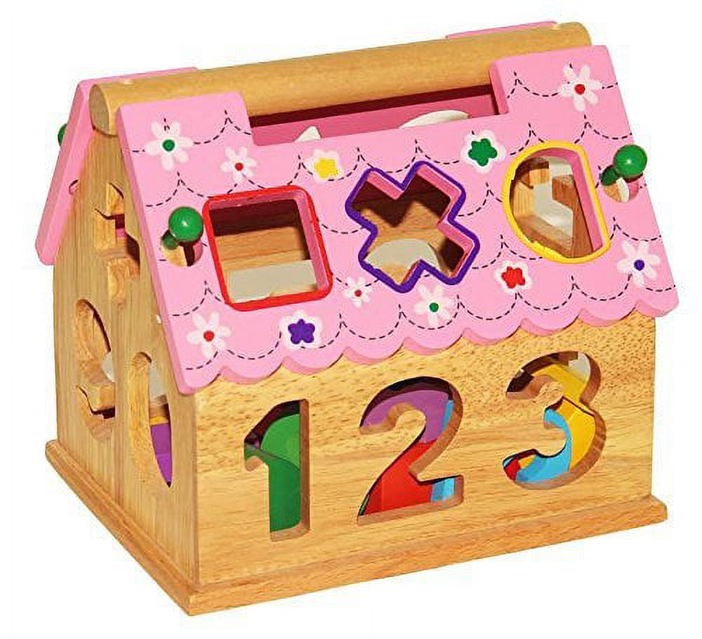 Dazzling Toys Educational Wooden Assemble House with Number and Shapes