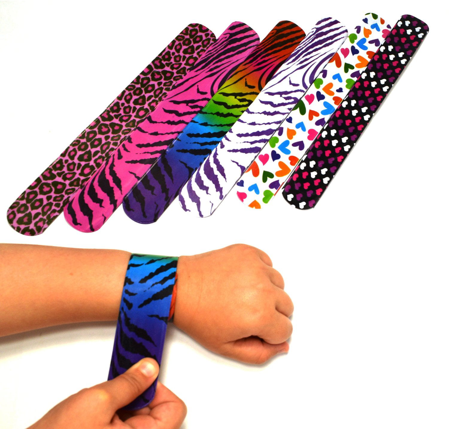 25Pcs Slap Bracelets Animal/Heart Print Slap Band for Kids Gift Bag Party  Favor | eBay