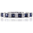 thumbnail image 1 of Dazzlingdaimonds Jewels 1.00Ct Princess Cut Sapphire Diamond Engagement Wedding Band Ring 14K White Gold Plated 925 Sterling Silver For Women's -9, 1 of 2