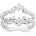 thumbnail image 1 of Dazzlingdaimonds Jewels 1.90 Ct Round Cut White Diamond Engagement Wedding & Engagement Enhancer Guard Wrap Ring 14K White Gold Plated 925 Sterling Silver For Women's -5.5, 1 of 3