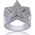 thumbnail image 1 of Dazzlingdaimonds Jewels 14K White Gold Plated 2.90 Ct Round Cut White Diamond Engagement Wedding Thanksgiving Christmas Cluster Pinky Ring 925 Sterling Silver For Men's -9.5, 1 of 2