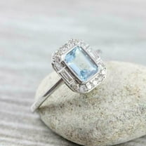 Dazzlingdaimonds Jewels 2.00 Ctw Emerald Cut Aquamarine Diamond Wedding Anniversary Engagement Band Ring 14K White Gold Plated 925 Sterling Silver 925 Sterling Silver -10