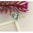 thumbnail image 1 of Dazzlingdaimonds Jewels 2.00 Ctw Emerald Cut Aquamarine & Diamond Wedding Anniversary Engagement Band Ring 14K Yellow Gold Plated 925 Sterling Silver 925 Sterling Silver -10, 1 of 5
